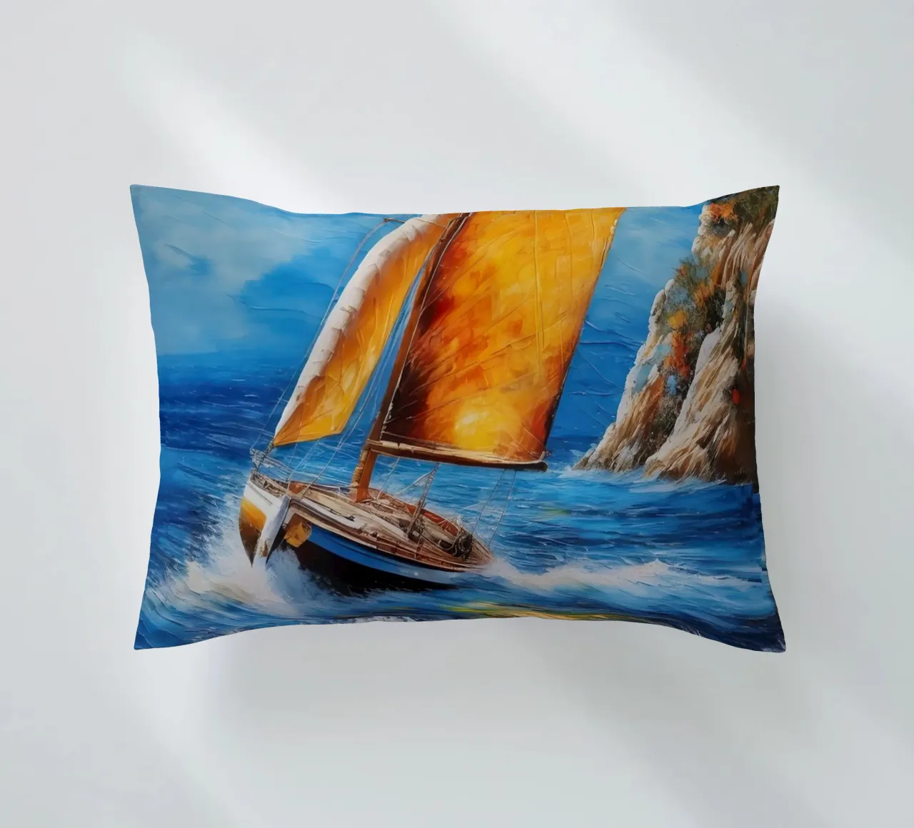 Pittura di una barca a vela cuscino da 🎁 ARTVI-SHOP
