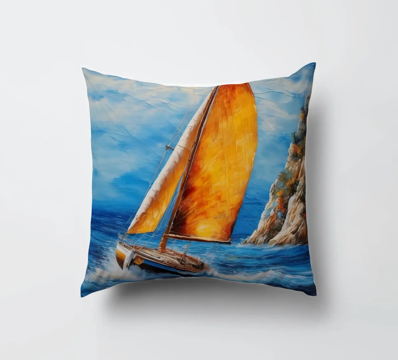 Pittura di una barca a vela cuscino da 🎁 ARTVI-SHOP
