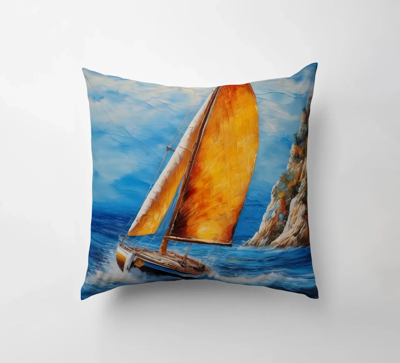 Pittura di una barca a vela cuscino da 🎁 ARTVI-SHOP