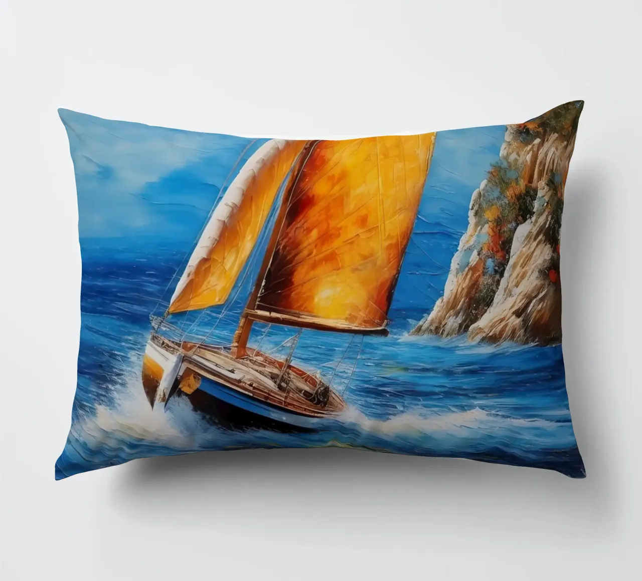 Pittura di una barca a vela cuscino da 🎁 ARTVI-SHOP
