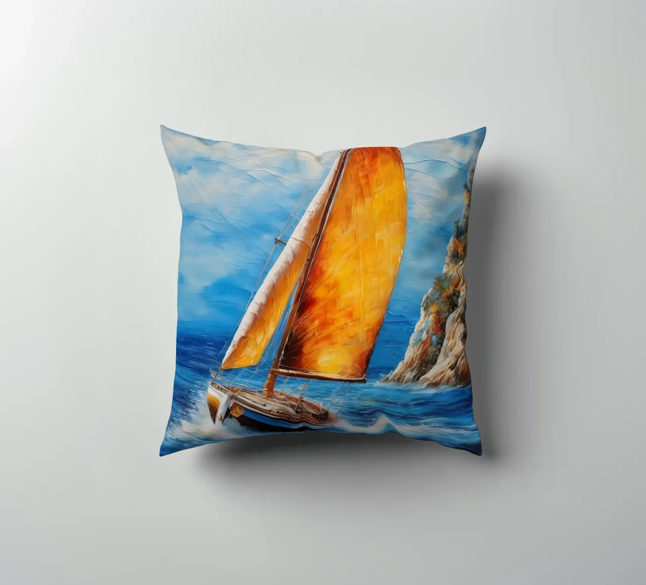 Pittura di una barca a vela cuscino da 🎁 ARTVI-SHOP