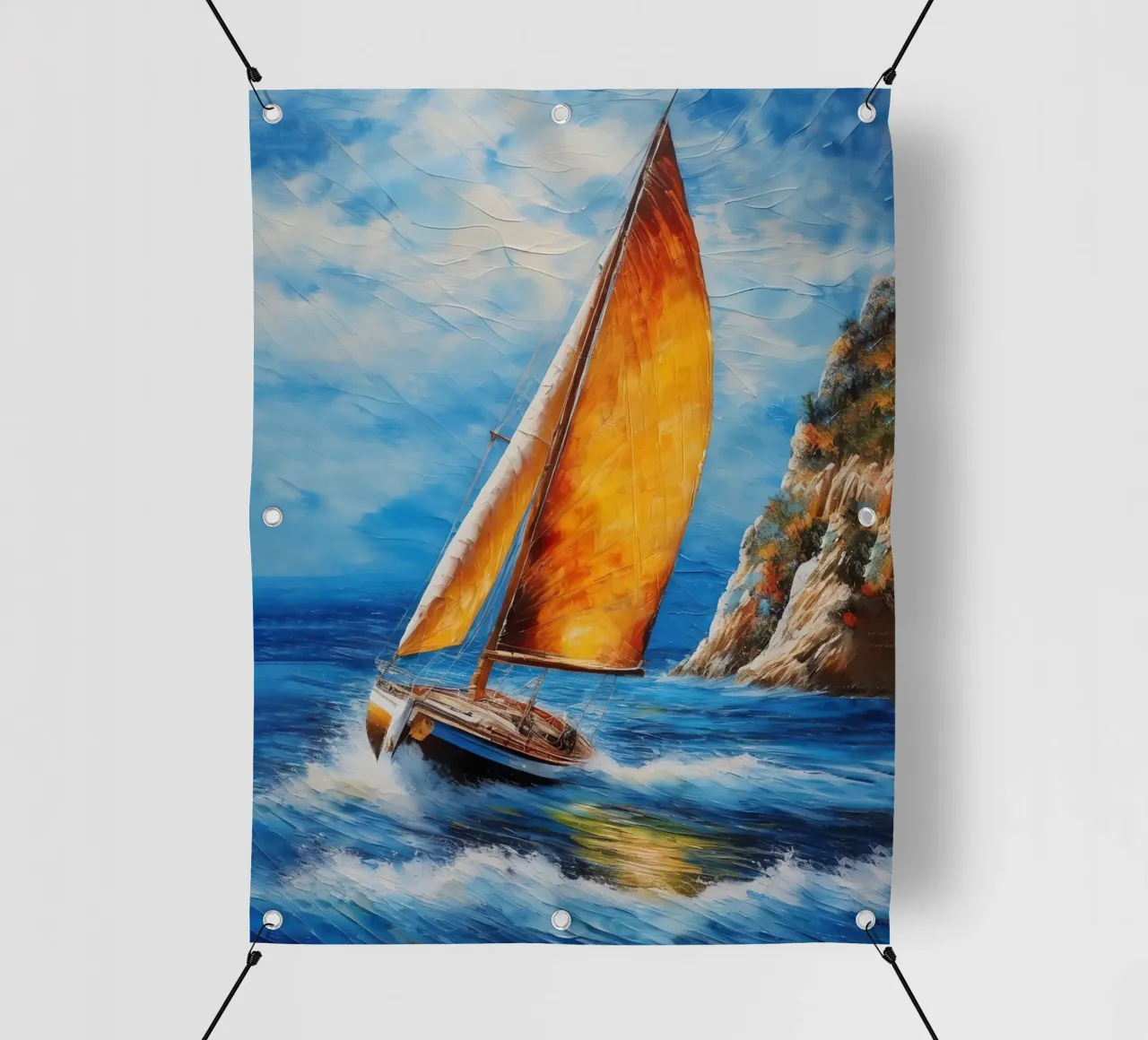 Pittura di una barca a vela telo in pvc da 🎁 ARTVI-SHOP