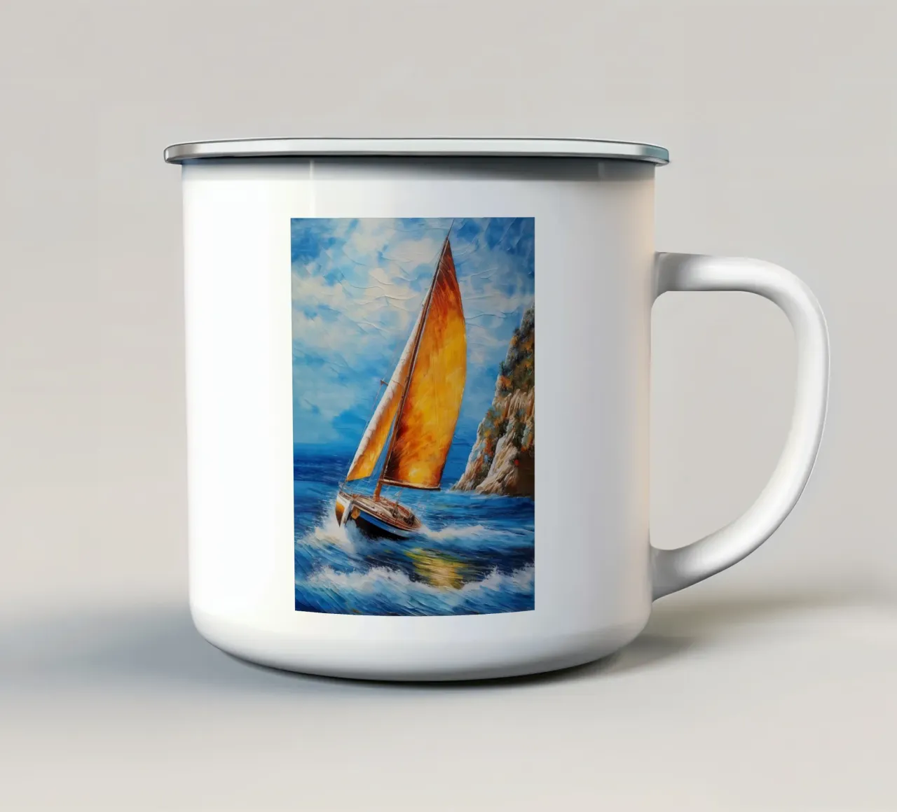 Pittura di una barca a vela tazza in smalto da ARTVI-SHOP