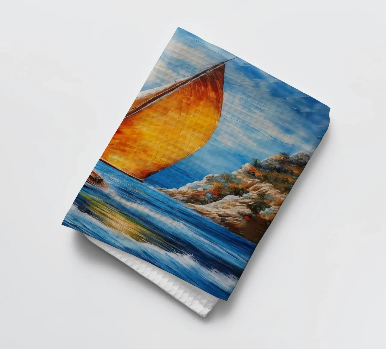 Peinture d'un voilier torchon de 🎁 ARTVI-SHOP