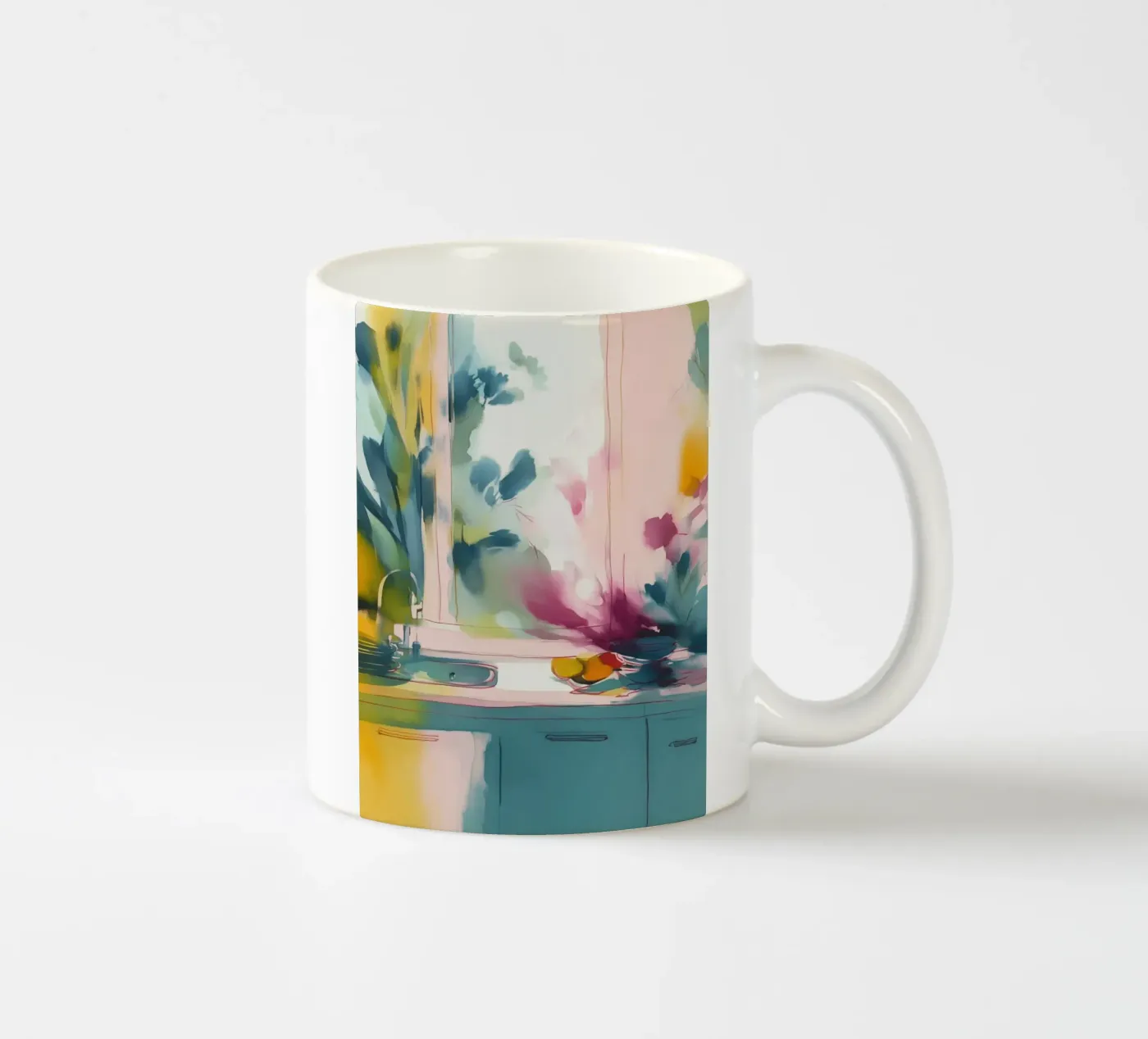 Abstract Kitchen Interior ceramic mug by Hazia