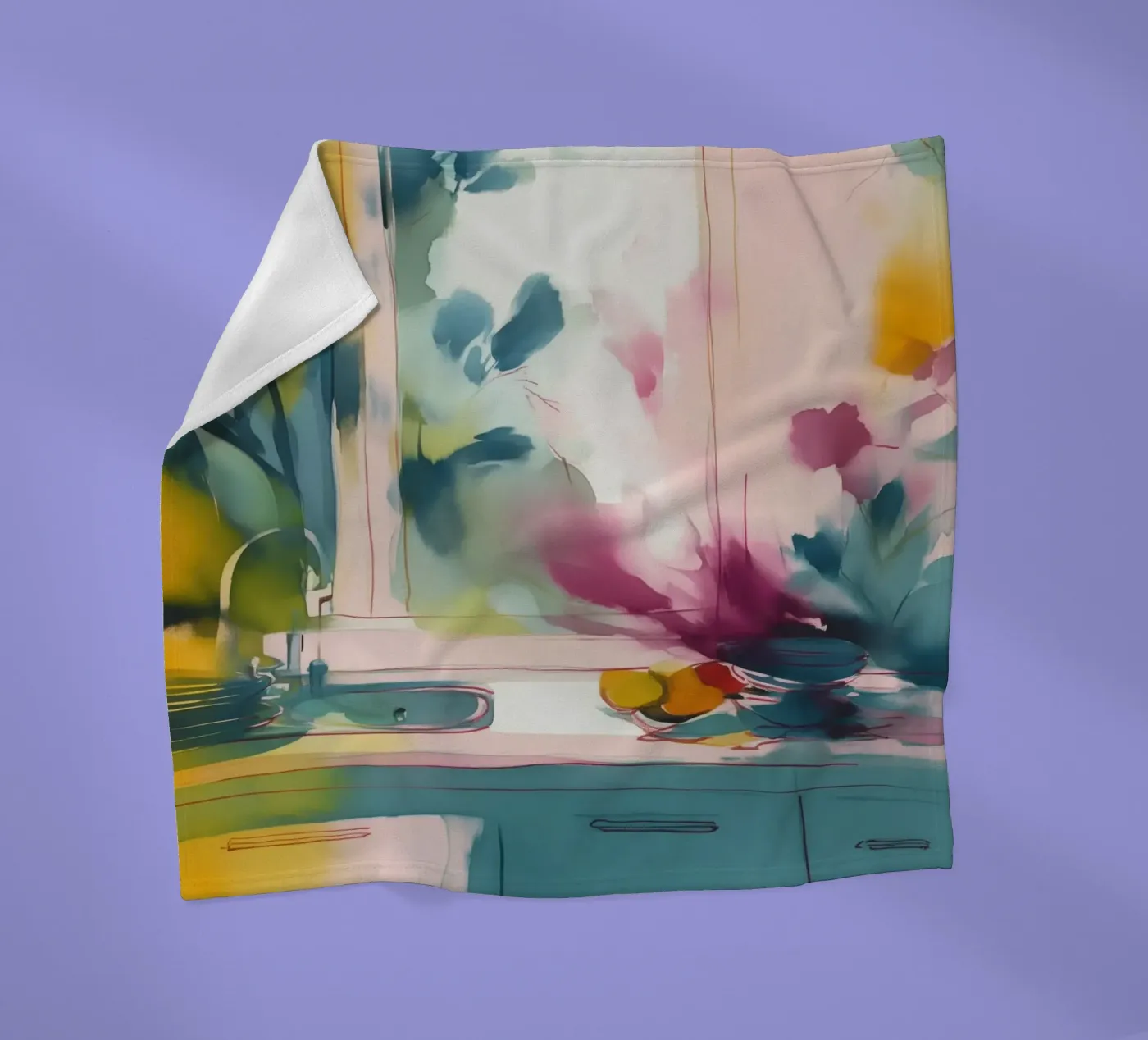 Abstract Kitchen Interior Fleecedecke von Hazia