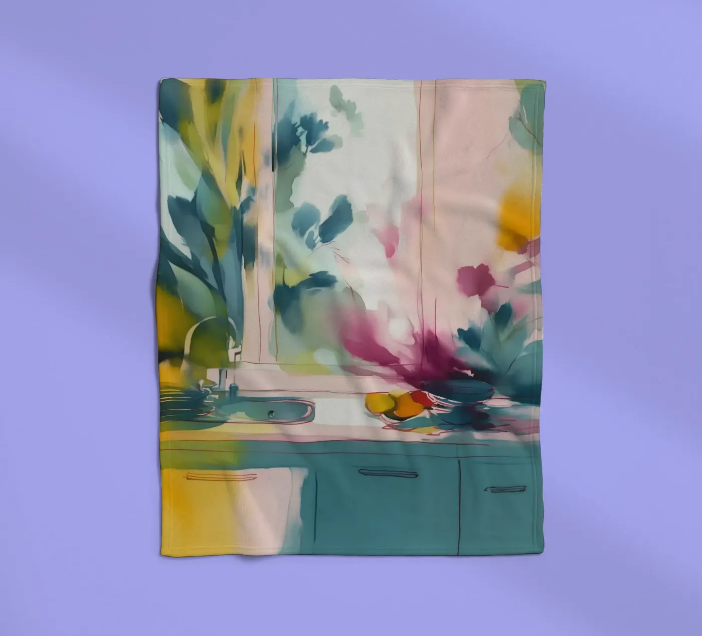 Abstract Kitchen Interior Fleecedecke von Hazia