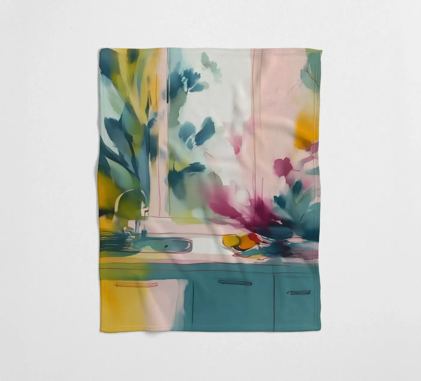 Abstract Kitchen Interior Fleecedecke von Hazia