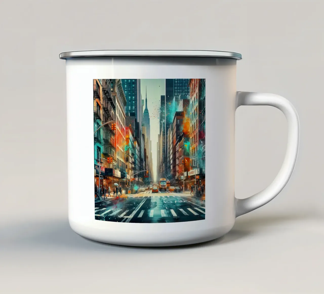 Una strada di New York tazza in smalto da ARTVI-SHOP