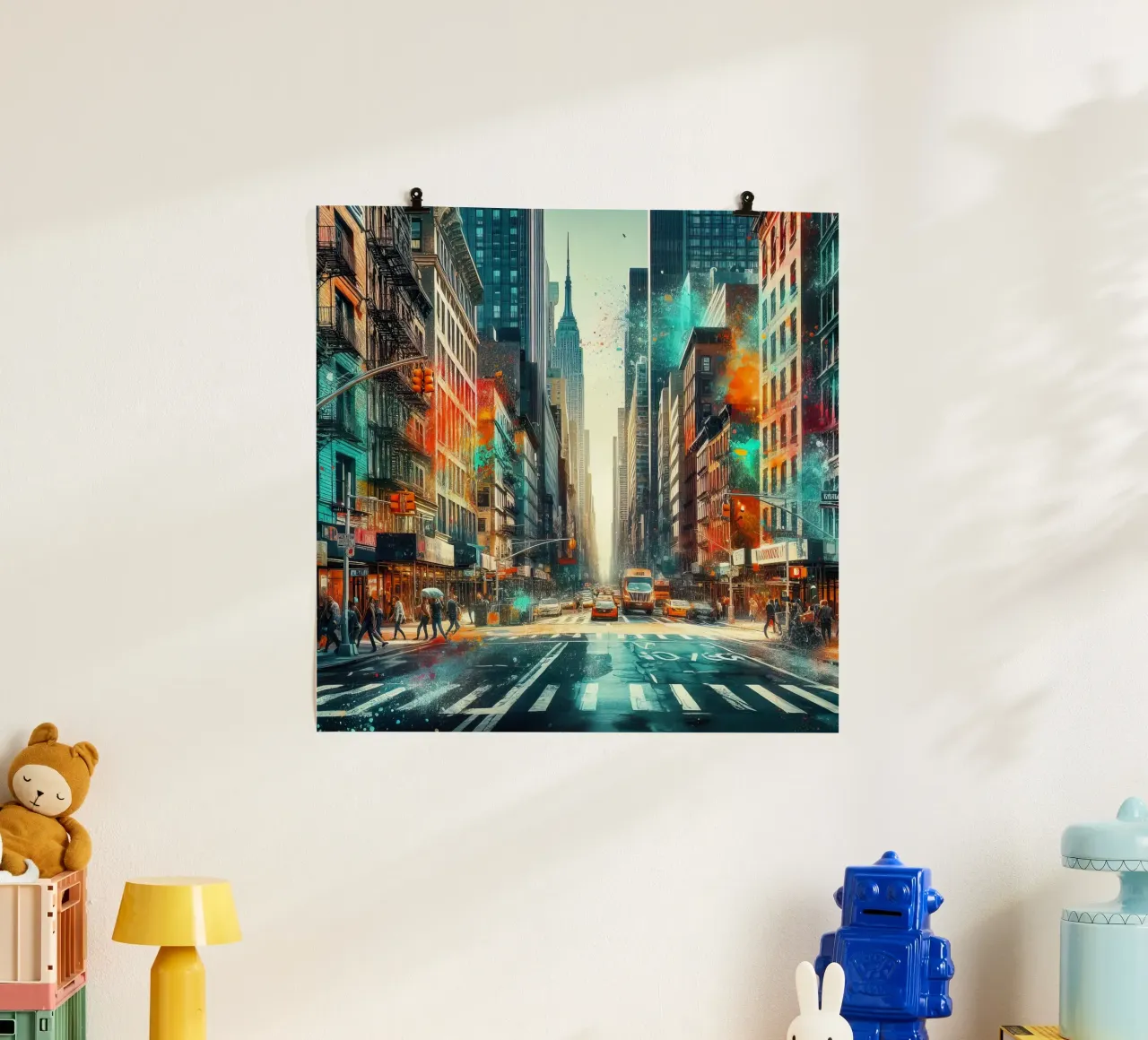 Una strada di New York carta hahnemühle da 🎁 ARTVI-SHOP