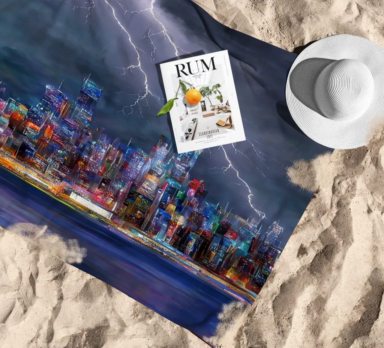 skyline di new york telo mare da ARTVI-SHOP