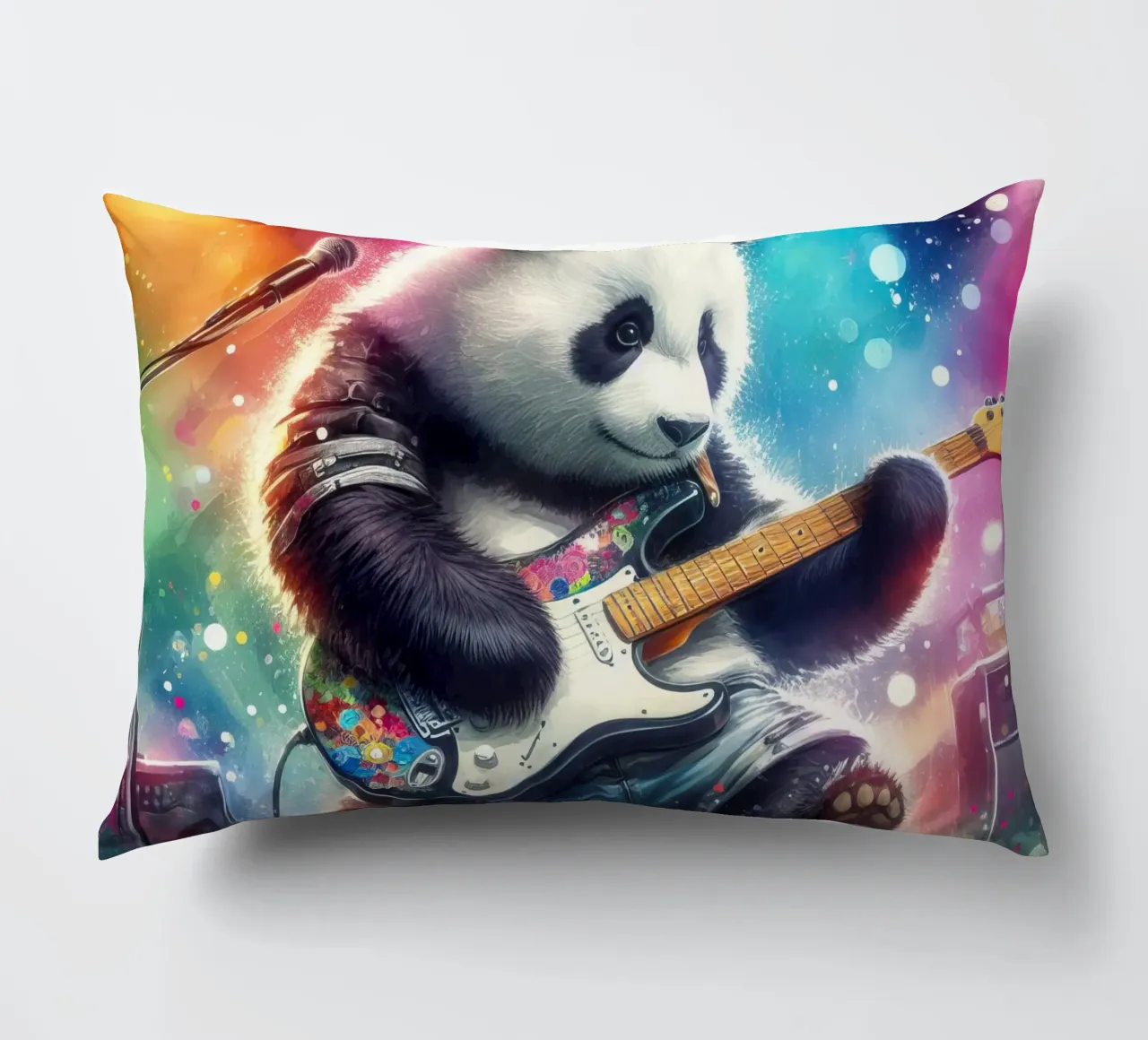 Panda bear in concert decorative cushion by 🎁 ARTVI-SHOP