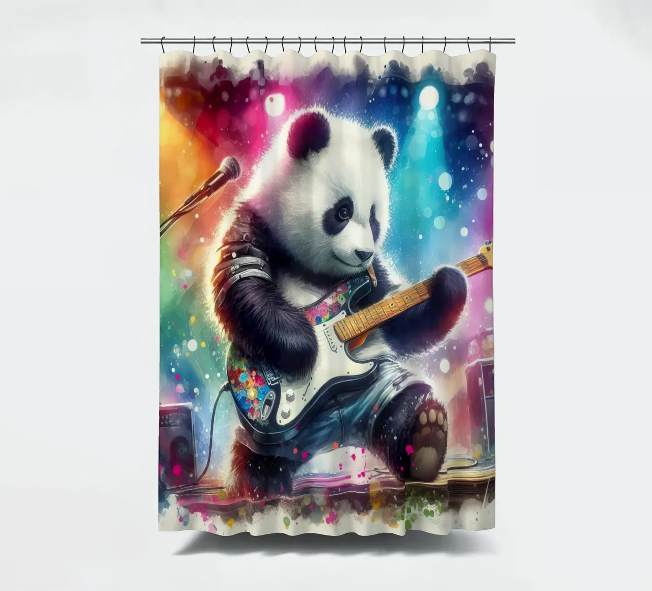 Pandabär im Konzert Duschvorhang von 🎁 ARTVI-SHOP