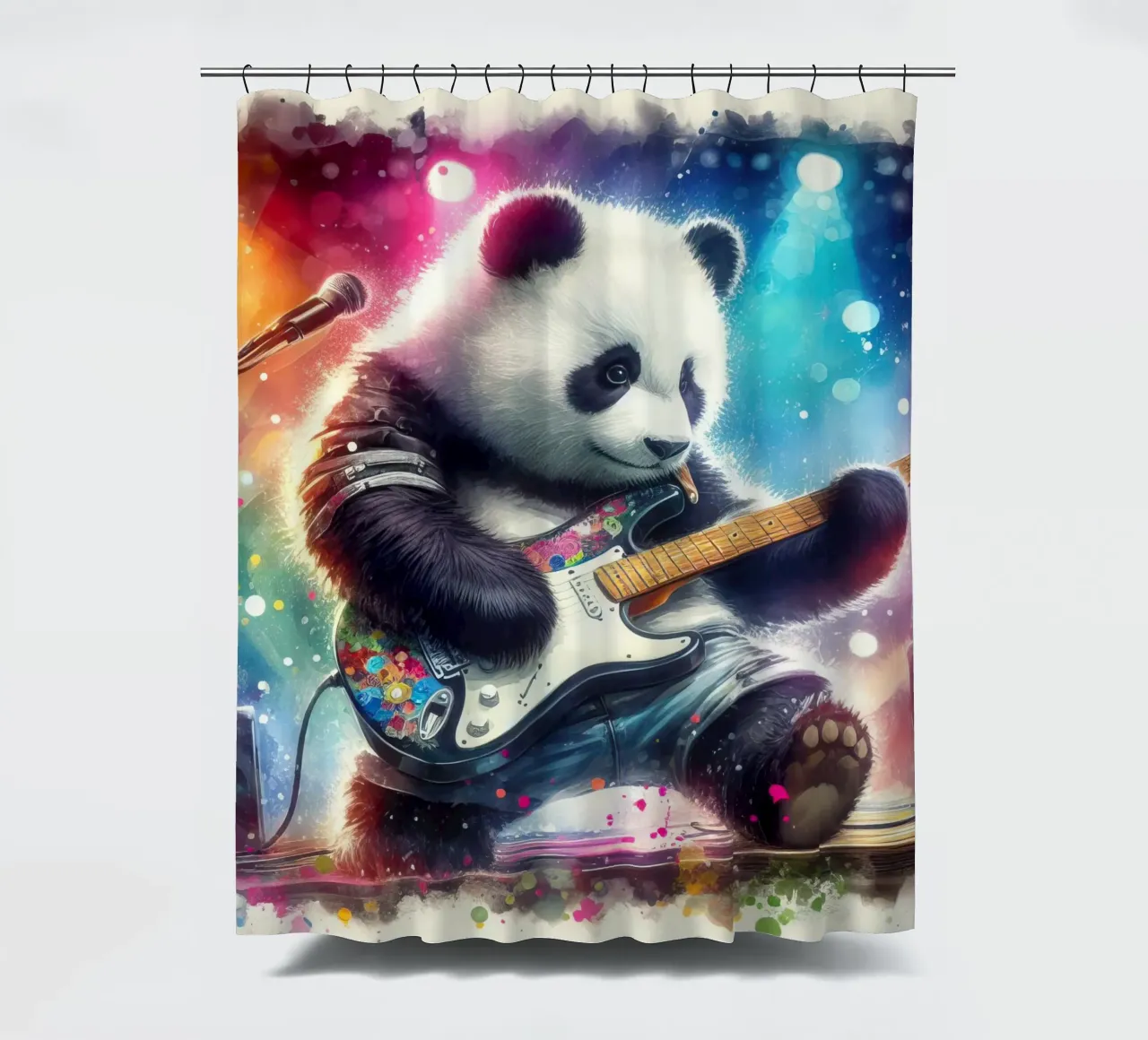 Pandabär im Konzert Duschvorhang von 🎁 ARTVI-SHOP