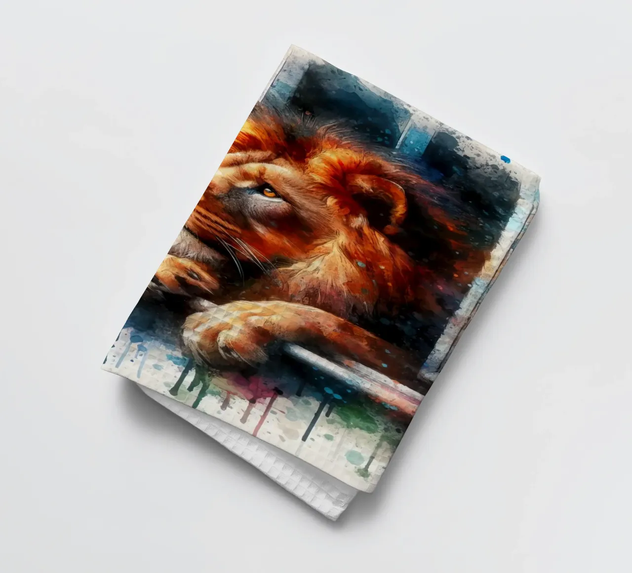 un lion dans la fenêtre torchon de 🎁 ARTVI-SHOP