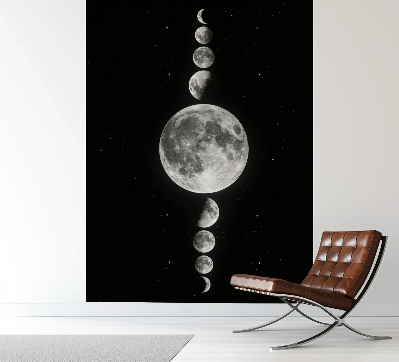 Verticale maanfasecyclus fotobehang van 🎁 NOBELART