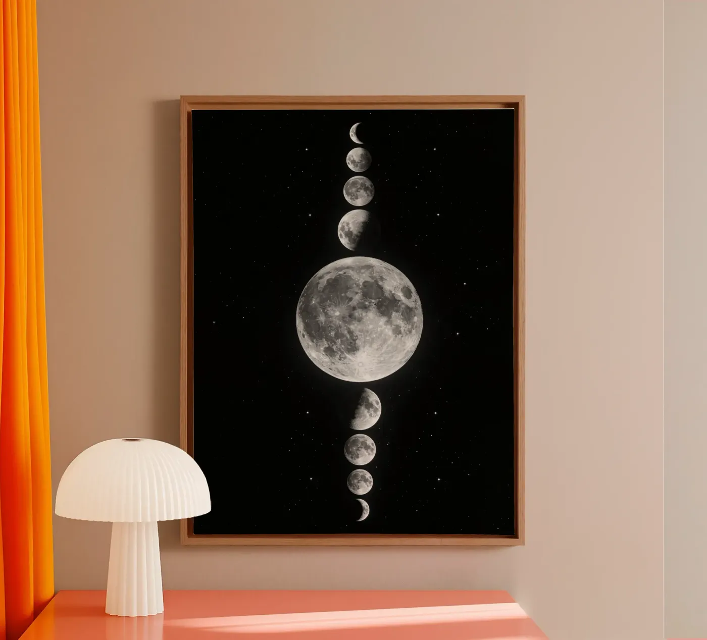 Verticale maanfasecyclus canvas van 🎁 NOBELART