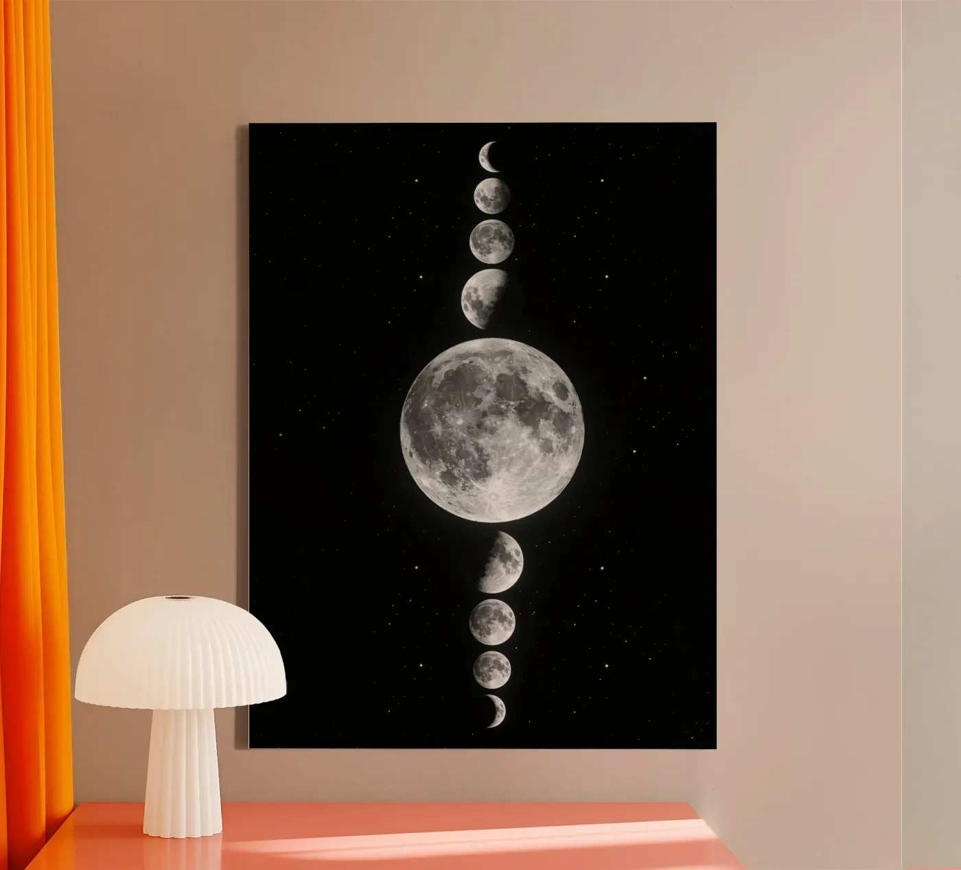 Verticale maanfasecyclus canvas van 🎁 NOBELART