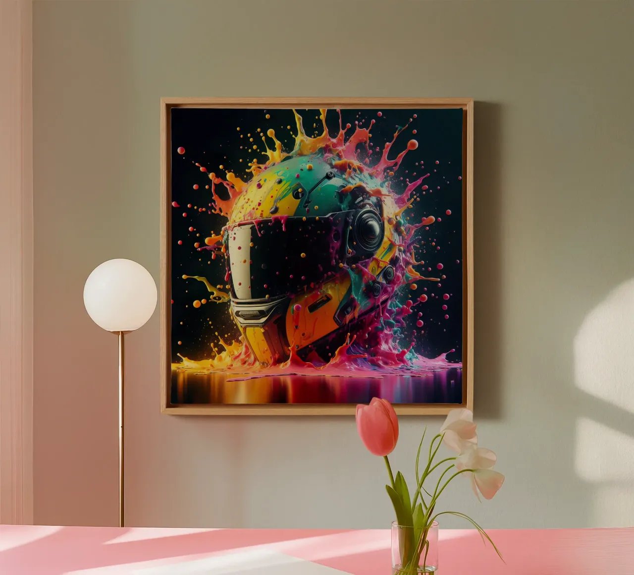 Helmet canvas with Floater frame by 🎁 ARTVI-SHOP