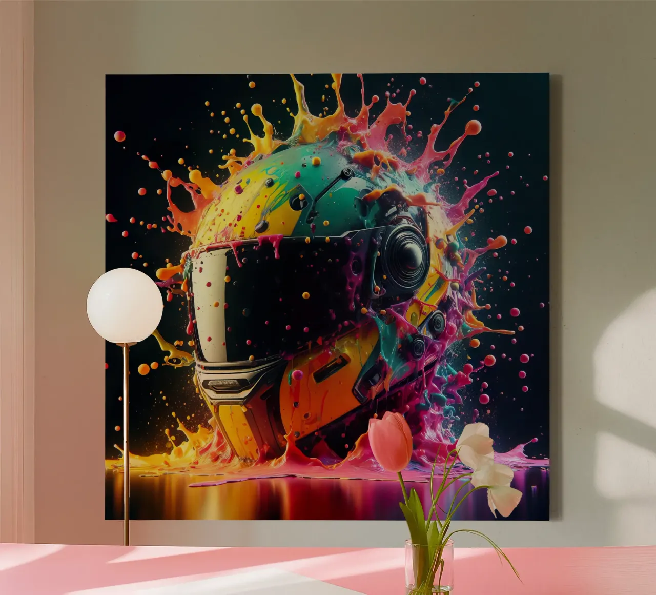 Helmet canvas with Floater frame by 🎁 ARTVI-SHOP