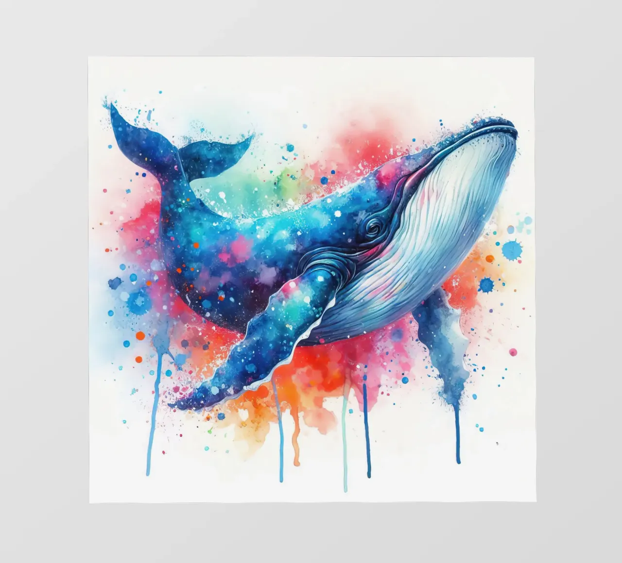 Whale in watercolor photo wallpaper by 🎁 ARTVI-SHOP