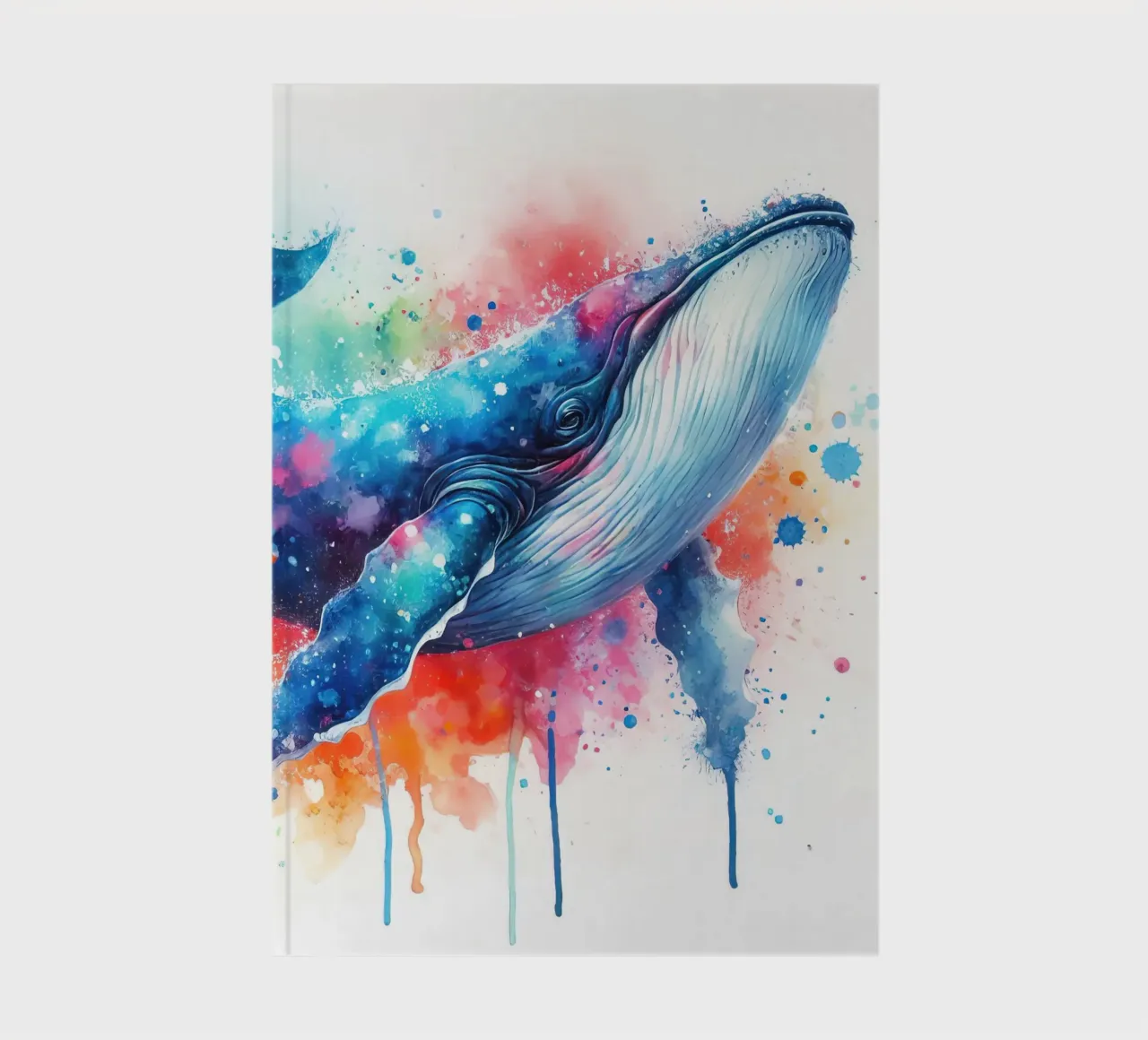 Whale in watercolor notebook by 🎁 ARTVI-SHOP