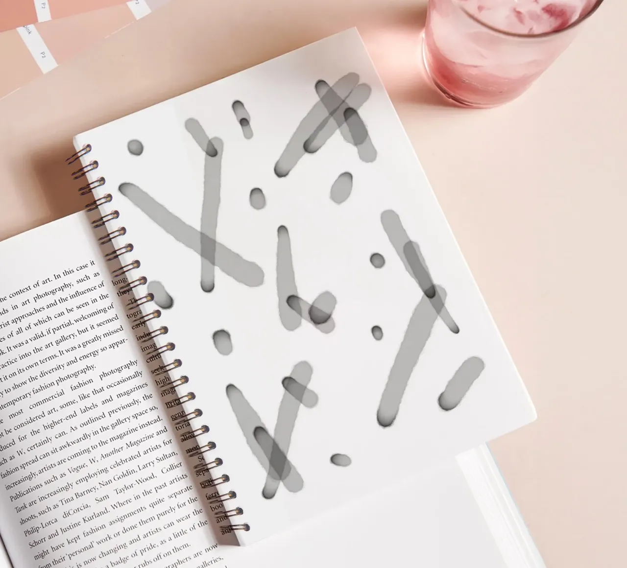 Minimal Layered Lines 2 spiral notebook by Studio B