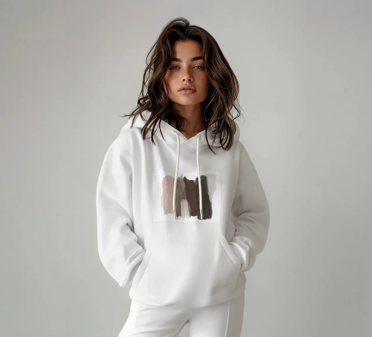 Pennellate minime 1 felpa con cappuccio da Studio B