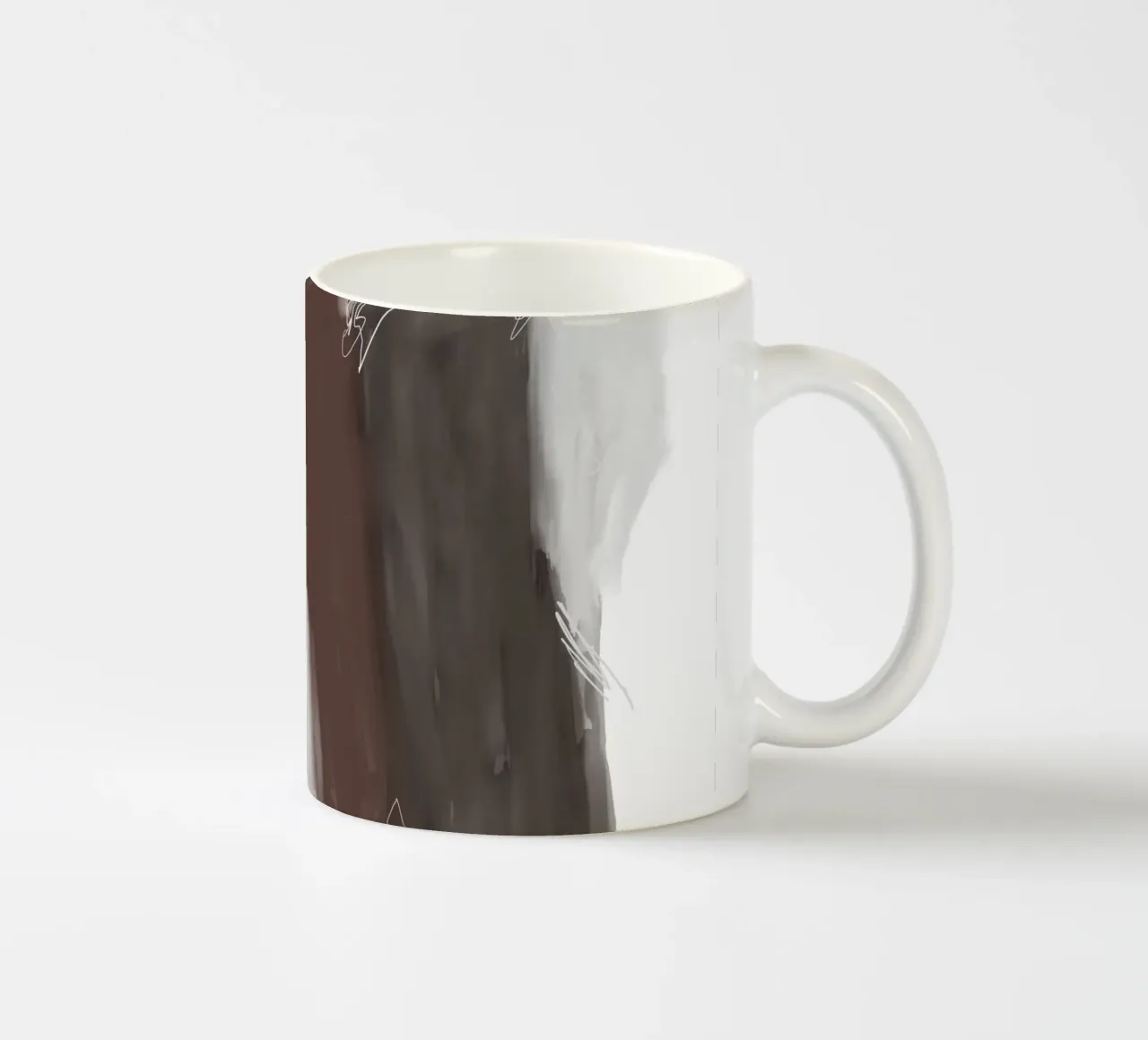 Minimale Pinselstriche 1 Keramik Tasse von Studio B
