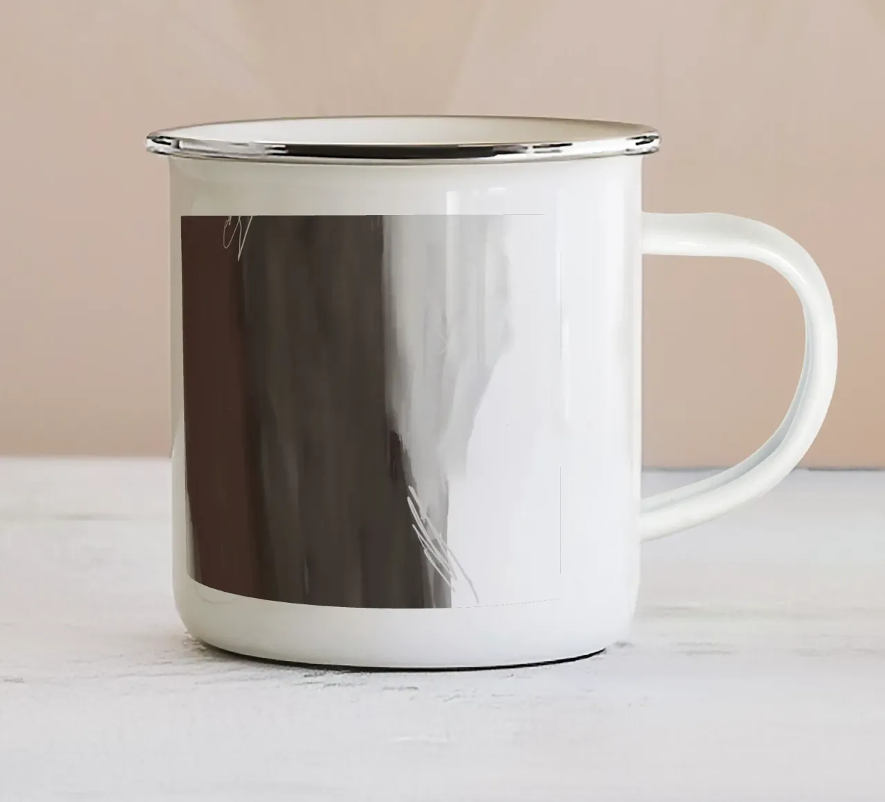 Minimale Pinselstriche 1 Emaille Tasse von Studio B