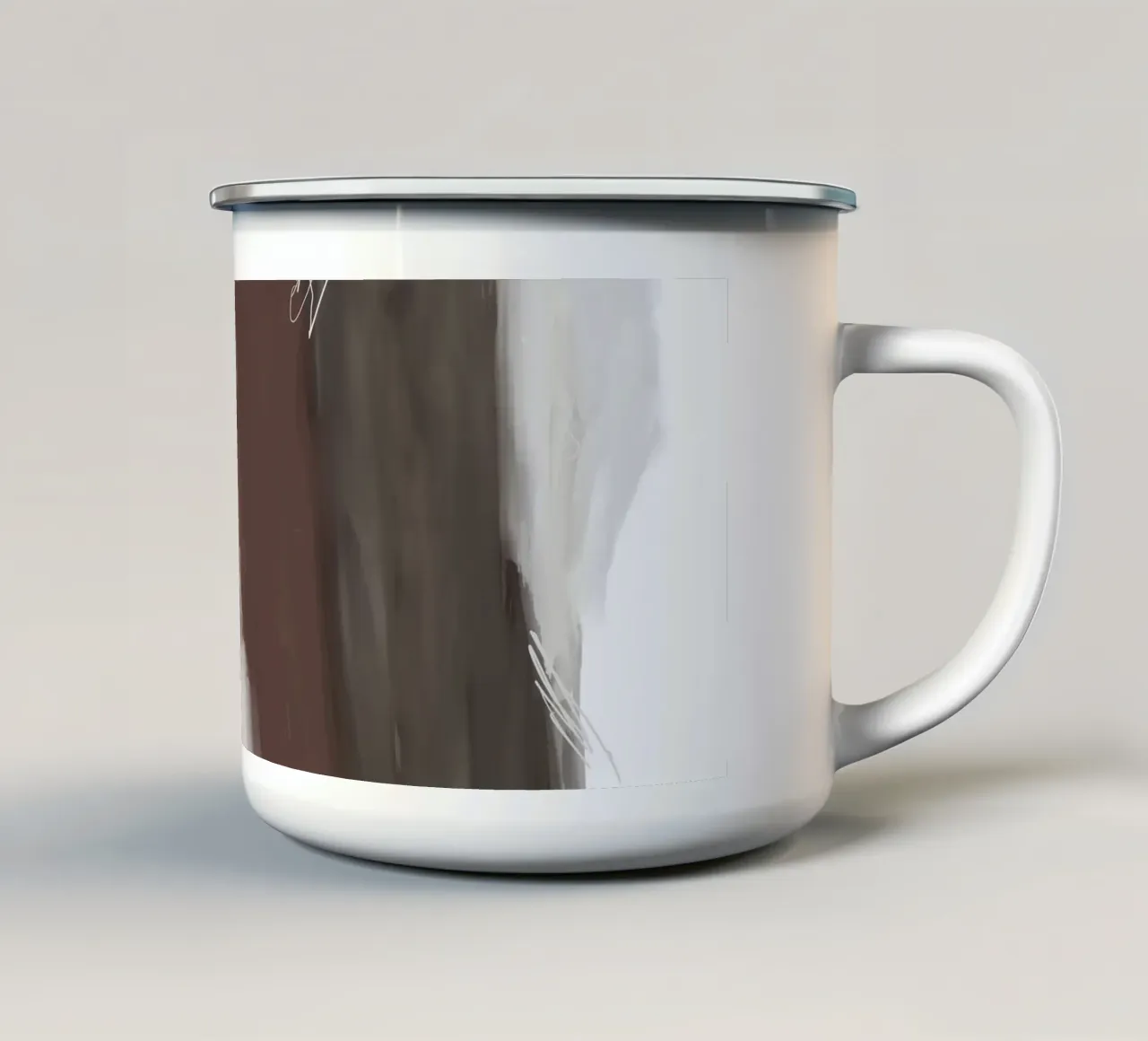 Minimale penseelstreken 1 emaille mok van Studio B