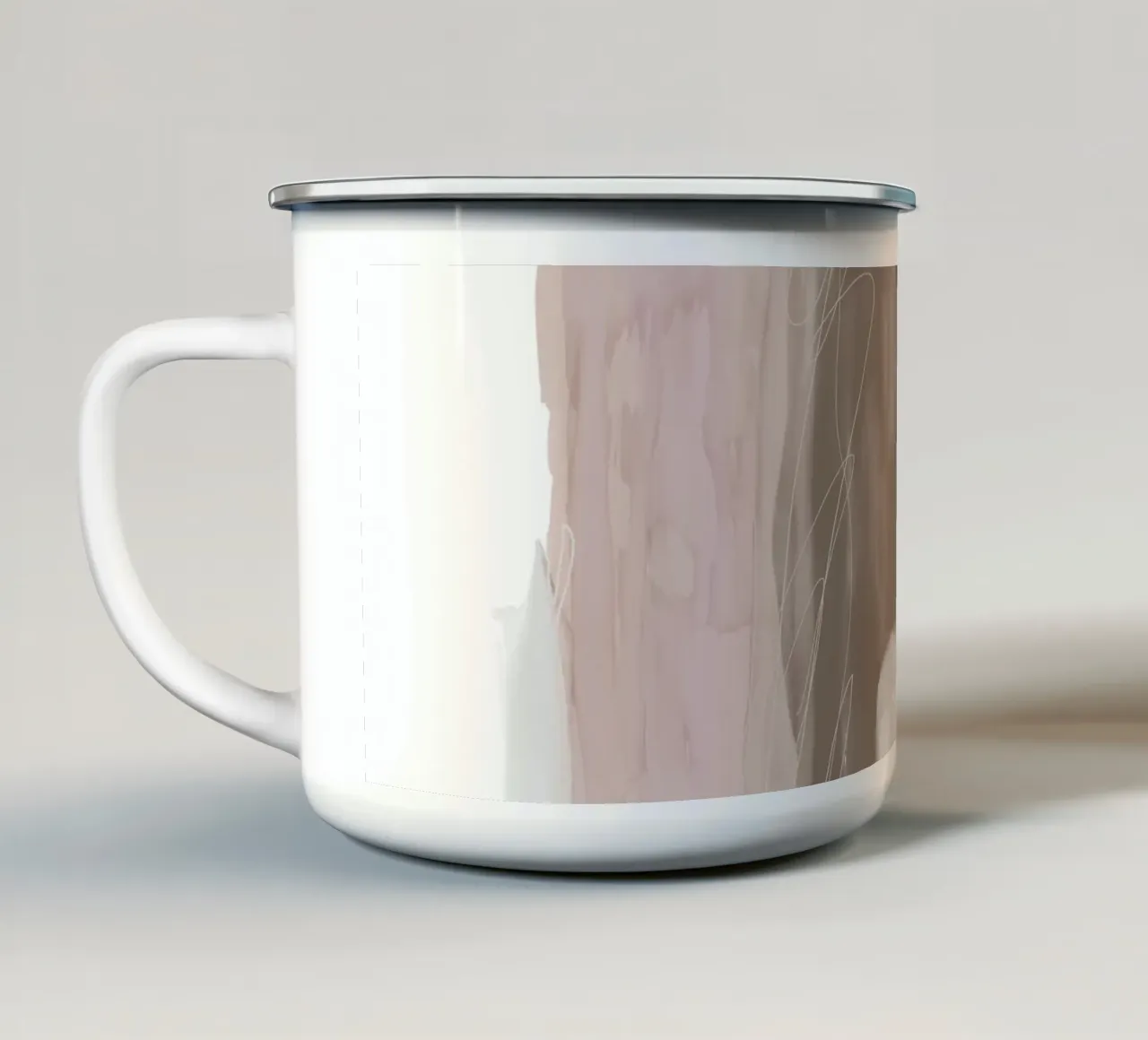 Minimale penseelstreken 1 emaille mok van Studio B