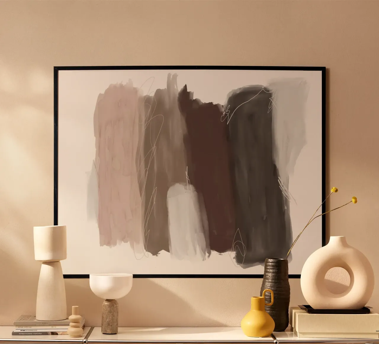 Pennellate minime 1 poster con telaio in alluminio da Studio B