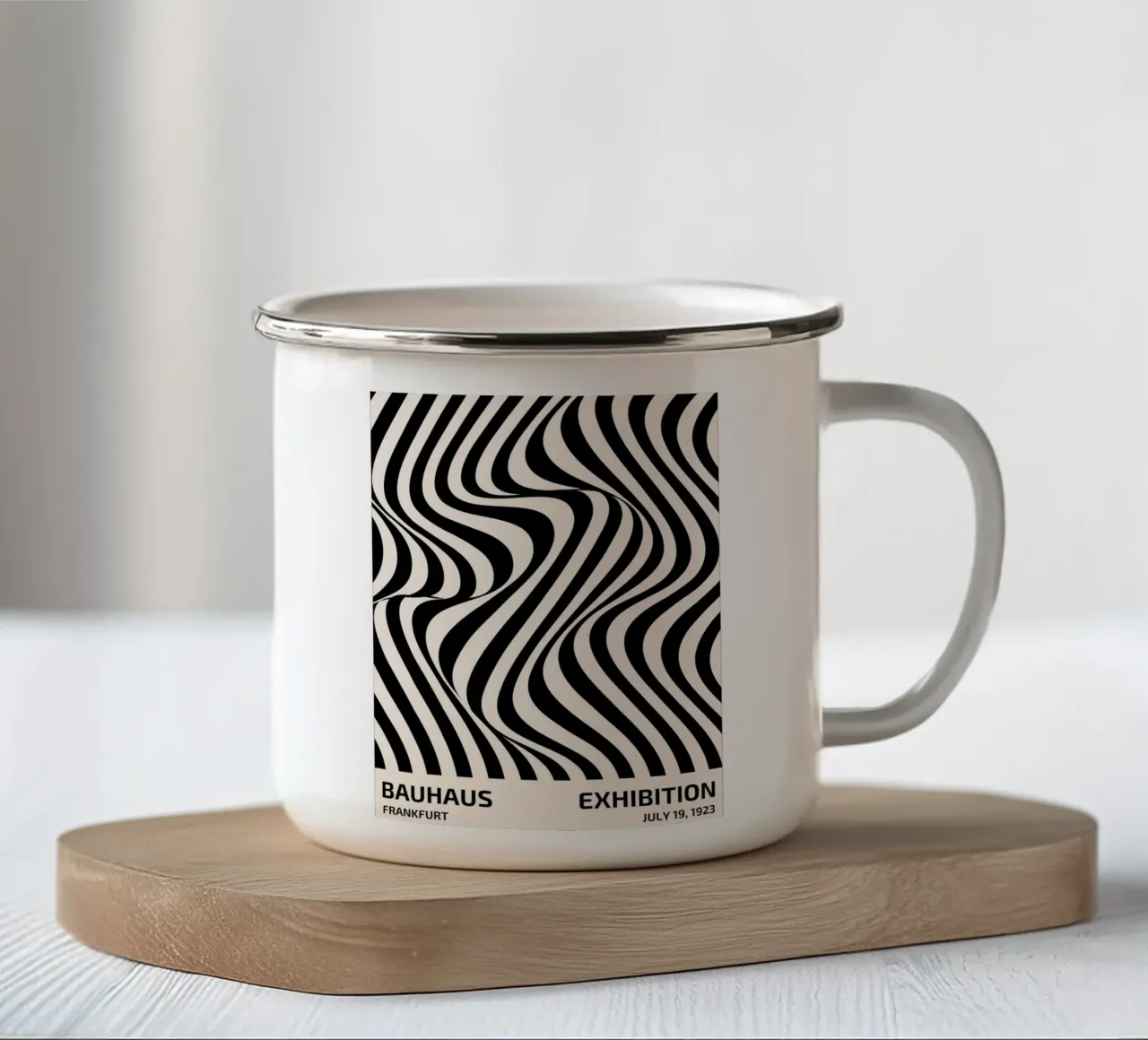 Mostra Bauhaus - Poster di arte lineare astratta tazza in smalto da Whole©