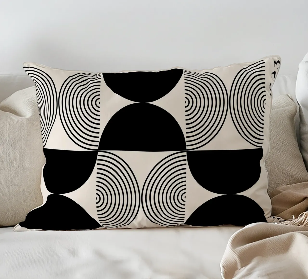 Bauhaus Geometry - Abstract Graphic Design Poster decorative cushion by Whole©
