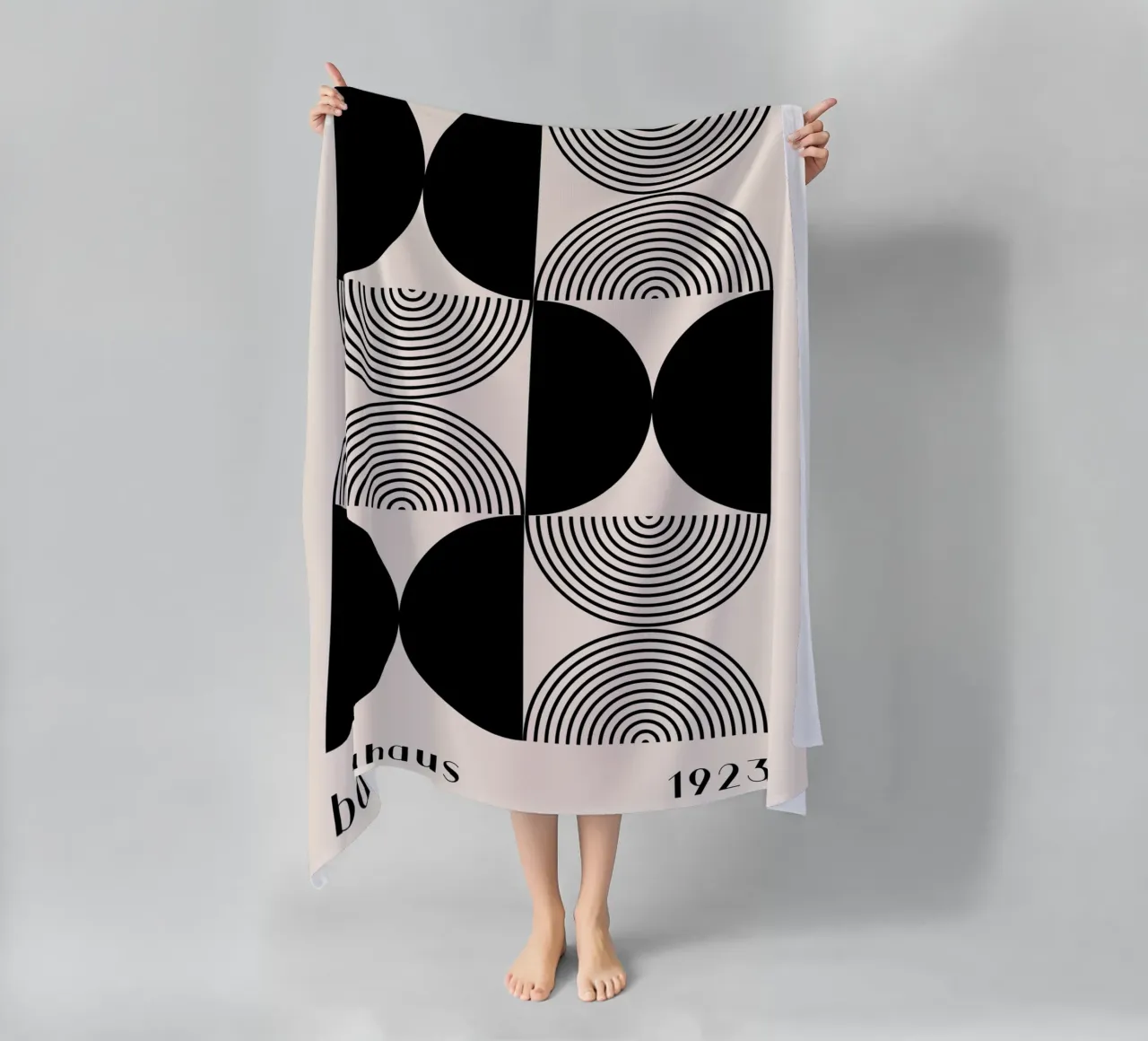 Bauhaus Geometry - Abstract Graphic Design Poster beach towel by Whole©