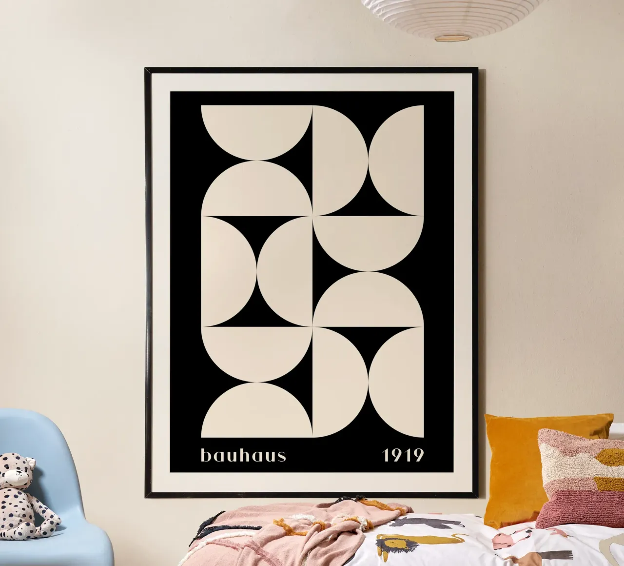 Bauhaus Geometry - Minimalist black and white poster poster by Whole©