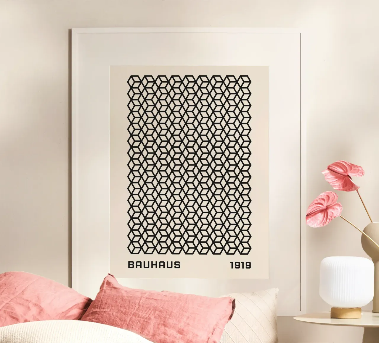 Bauhaus geometric pattern - Timeless design poster with aluminum frame by Whole©