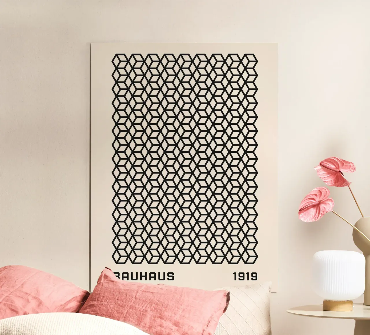 Bauhaus geometric pattern - Timeless design poster with aluminum frame by Whole©