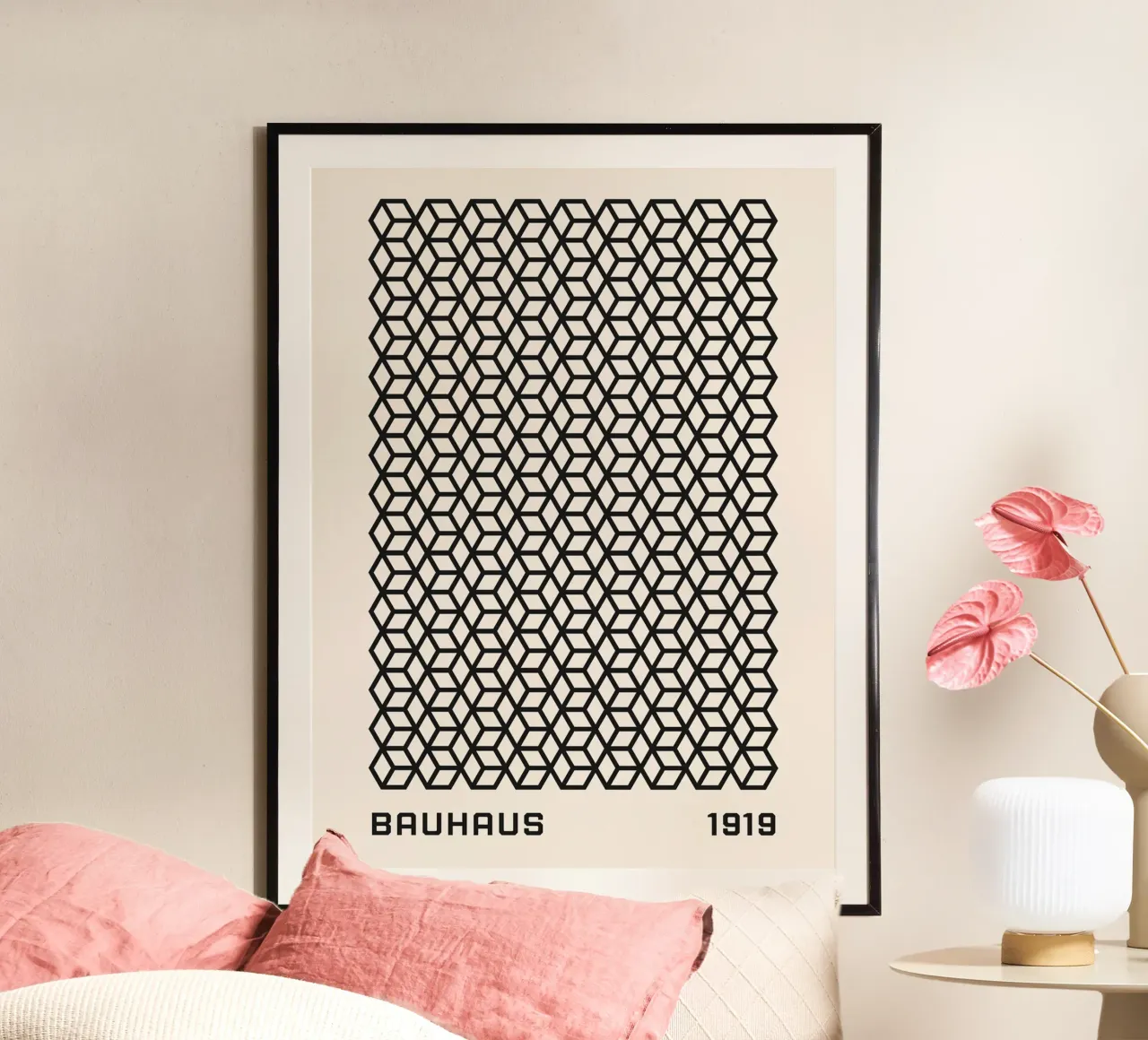 Bauhaus geometric pattern - Timeless design poster with aluminum frame by Whole©
