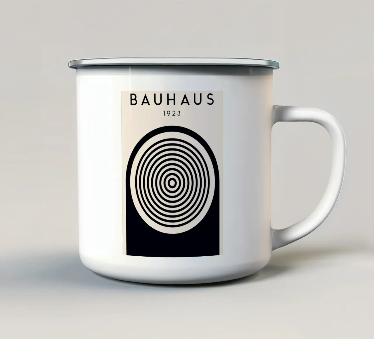 Cerchi Bauhaus - Arte geometrica in stile retrò tazza in smalto da Whole©