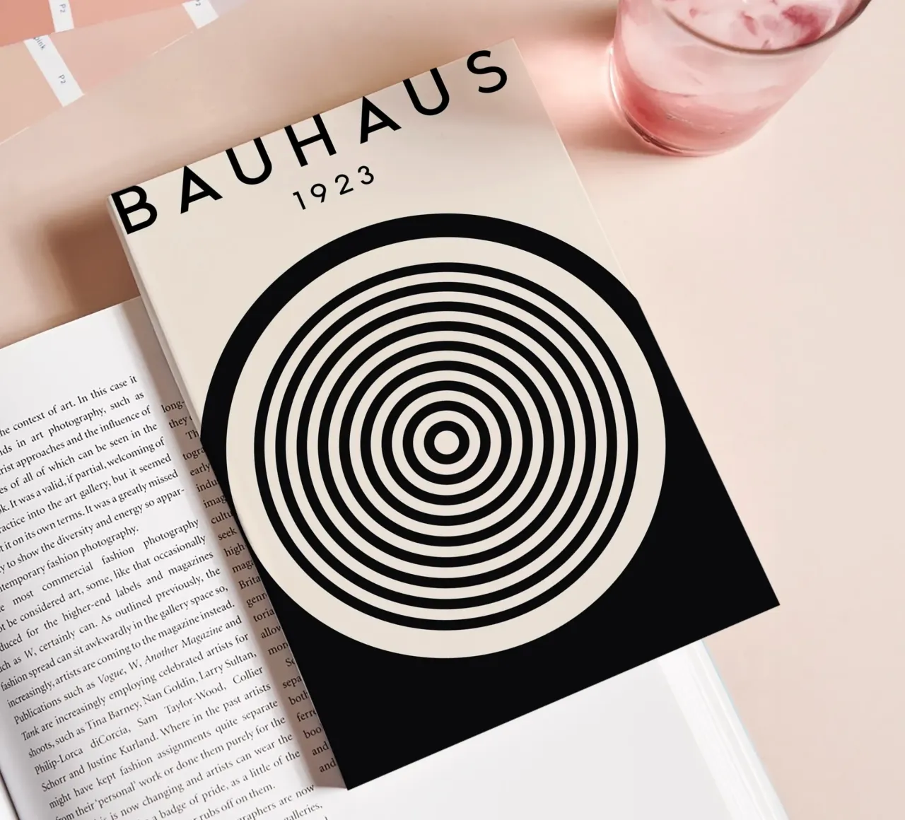 Bauhaus circles - Geometric art in retro style notebook by Whole©