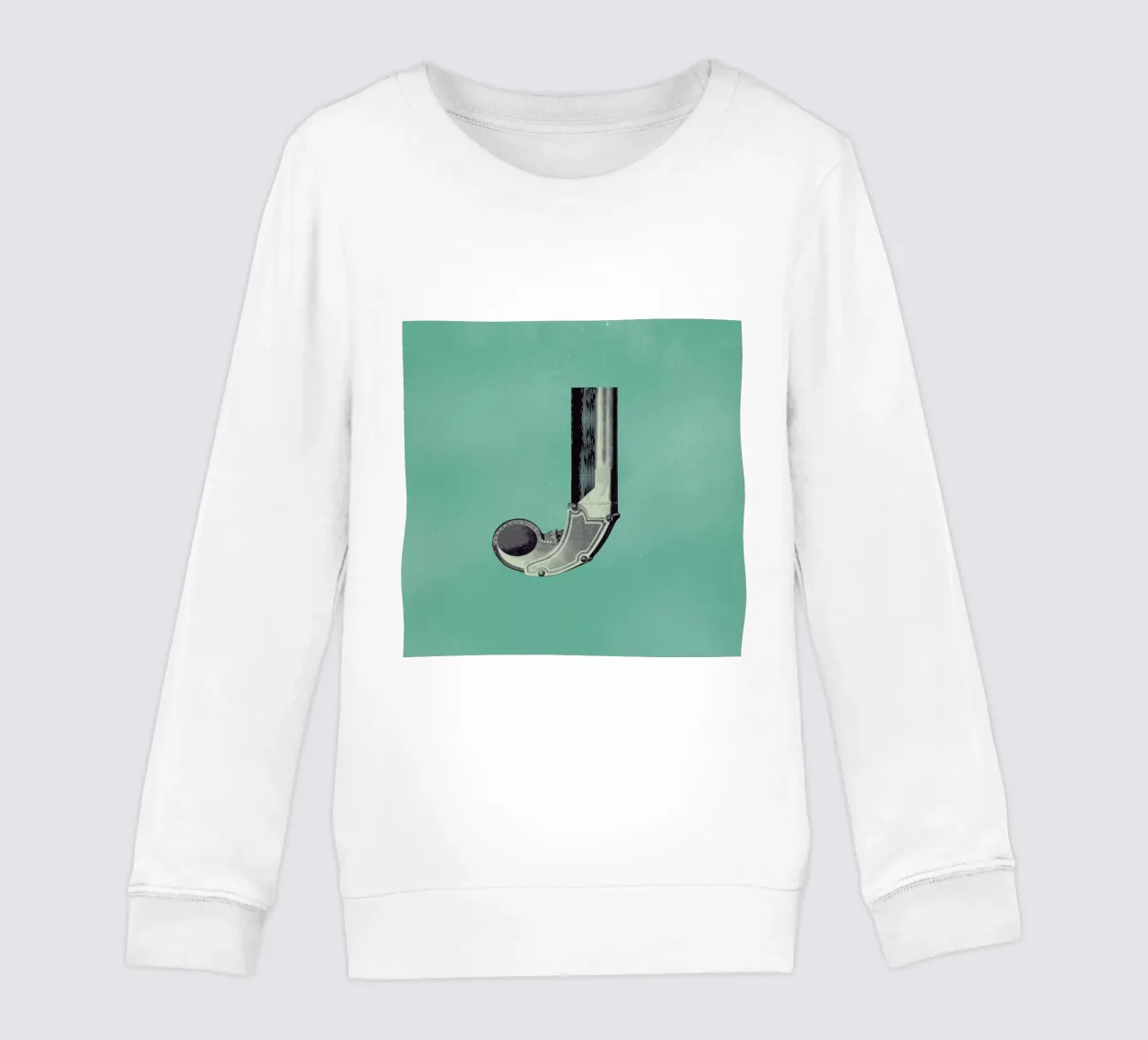 Steampunk Alphabet Letter J kids sweatshirt by Birgit Palma