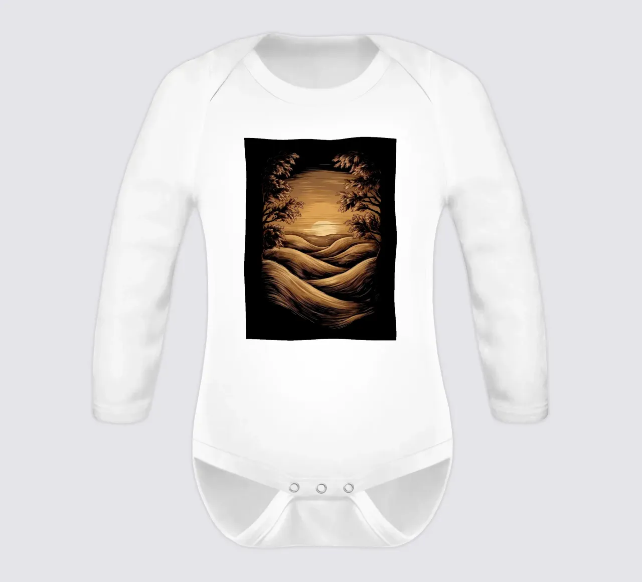 Gelassener Sonnenuntergang Langarm Babybody von Artistic-shop