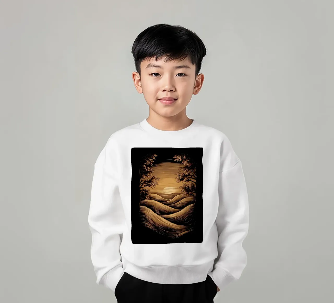 Tramonto sereno felpa bambino da Artistic-shop