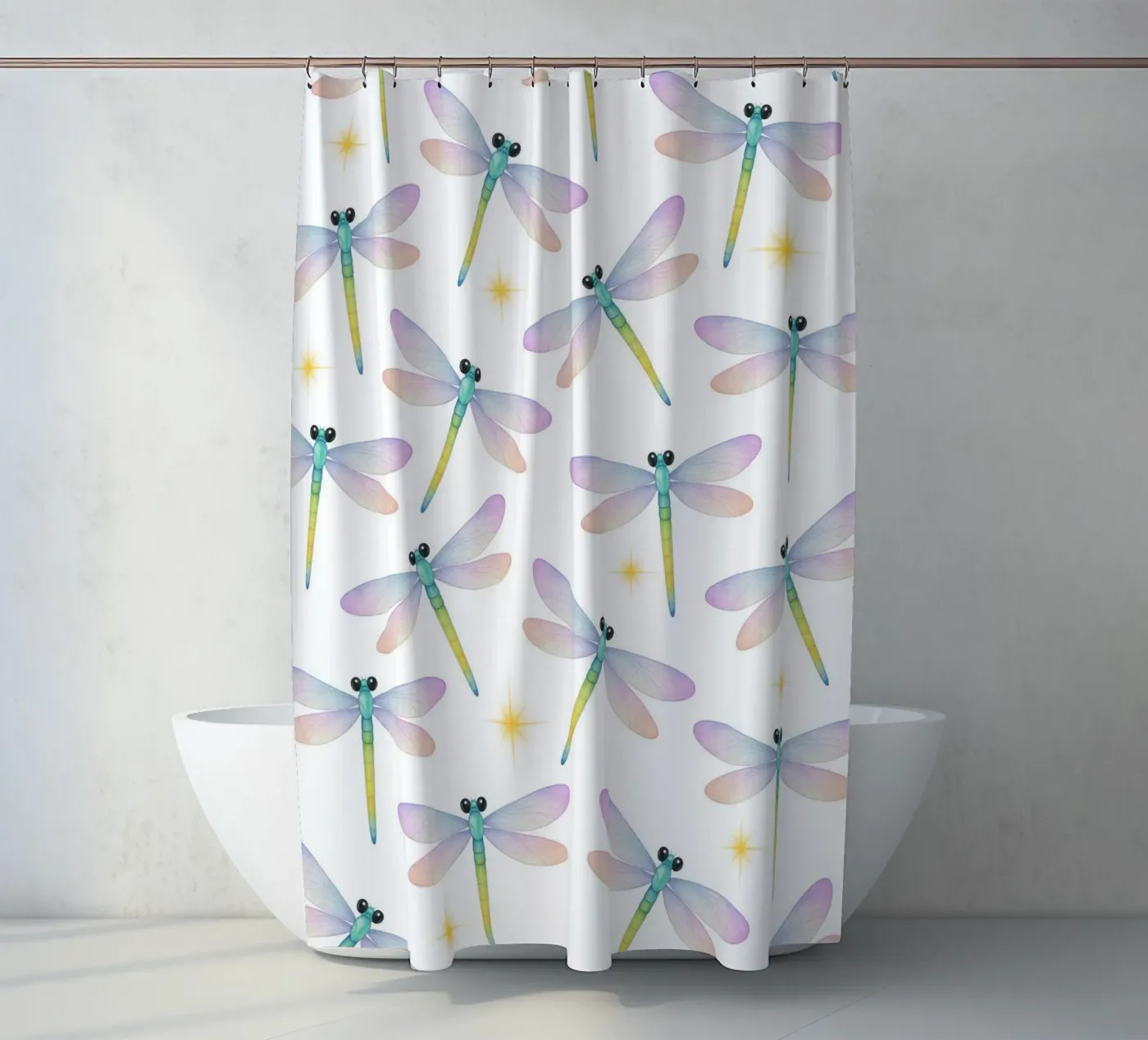 Dragonflies pattern Duschvorhang von Happypatterns