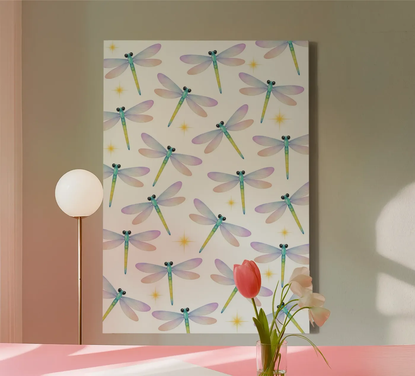 Dragonflies pattern canvas by Happypatterns