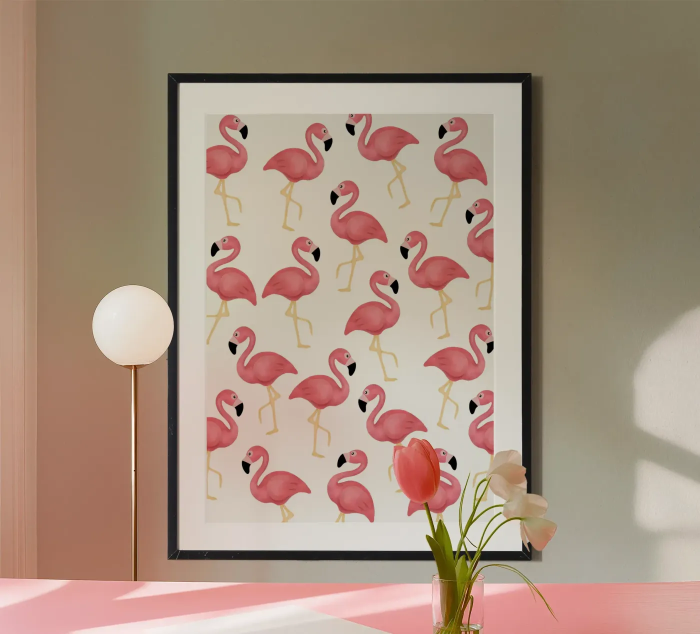 Flamingos poster by Happypatterns