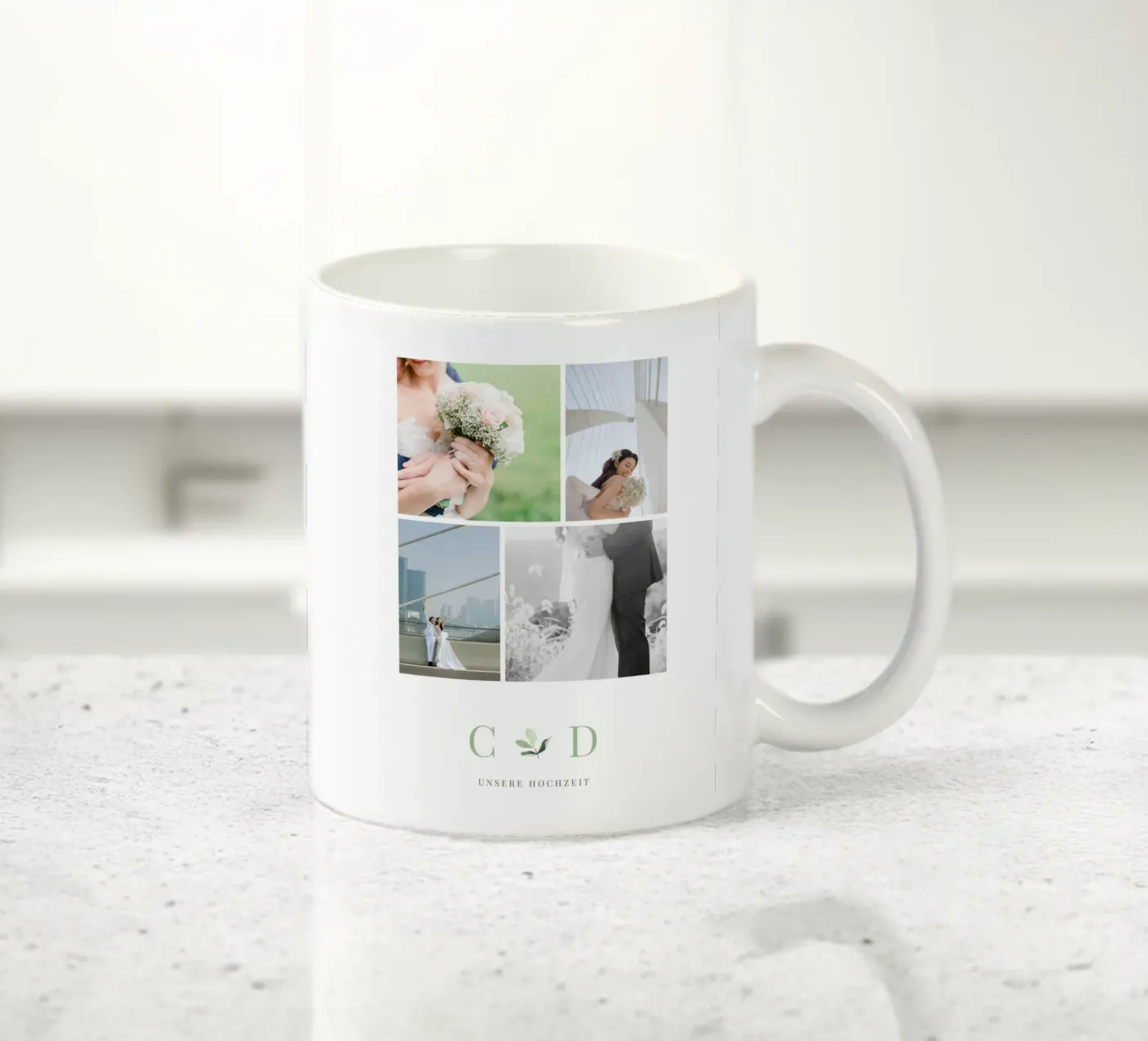 Simple Green ceramic mug by Kartenliebe