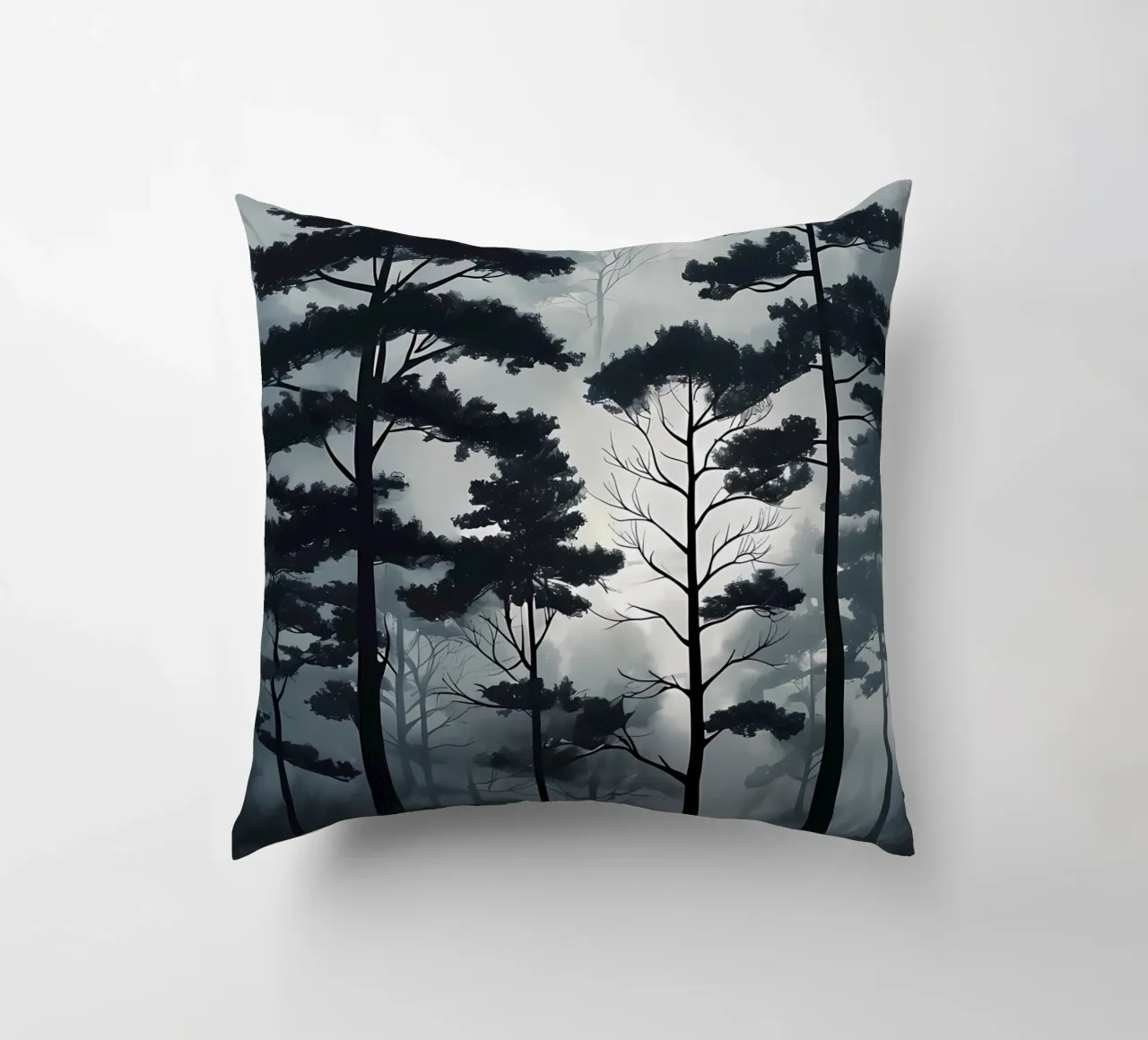 Pini nebbiosi cuscino da Artistic-shop